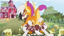 Size: 8000x4500 | Tagged: explicit, artist:metalhead97, anal, anal fingering, anus, ass, balls, butt, canon x pokémon, cider, cider mug, commission, creampie, crossover, crossover shipping, cum, cumming, double penetration, dragon, dragoness, female, fingering, foalcon, g4, hay, hay bale, imported from derpibooru, intersex, interspecies, looking back, lycanroc, messy, mug, multiple penetration, nudity, open mouth, orgasm, outdoor sex, outdoors, penetration, penis, pokémon, raised tail, reverse missionary position, riding, sex, shipping, show accurate, show accurate porn, smiling, smirk, smolder, smolycanroc, spill, spilled drink, sweet apple acres, tail, vaginal, vaginal creampie, vaginal secretions