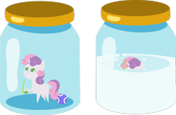 Size: 1164x759 | Tagged: questionable, artist:sollace, sweetie belle, .svg available, ball, cum jar, derpibooru exclusive, emoji, every day we stray further from god's light, female, filly, foal, foalcon, g4, imported from derpibooru, jar, lewd container meme, milk, not milk, pointy ponies, pony, simple background, snorkel, snorkeling, svg, transparent background, trapped in jar, unicorn, vector