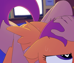 Size: 3500x3000 | Tagged: explicit, artist:algoatall, artist:somethingatall, scootaloo, ambiguous penetration, bed, bedroom, female, filly, floppy ears, foal, foalcon, g4, heart, heart eyes, high res, human, human male, human male on filly, human on filly, human on pony action, human on pony petting, imported from derpibooru, interspecies, male, nudity, offscreen character, pegasus, penetration, petting, pony, pov, spread wings, straight, sweat, television, wingboner, wingding eyes, wings