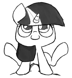Size: 644x690 | Tagged: explicit, artist:boggle, twilight sparkle, duo, duo male and female, female, female focus, filly, filly twilight sparkle, foal, foalcon, g4, grayscale, human vulva on pony, imported from derpibooru, male, monochrome, nudity, offscreen character, offscreen male, penetration, pony, sex, simple background, sketch, smiling, solo focus, spread legs, spreading, straight, unicorn, unicorn twilight, vaginal, vulva, white background, younger