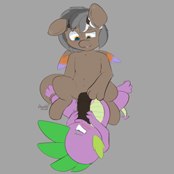 Size: 1500x1500 | Tagged: explicit, artist:ashersketch, spike, oc, oc:asher streak, anal, blowjob, canon x oc, dragon, foalcon, g4, gay, imported from derpibooru, male, nudity, oral, paws, penetration, penis, riding, sex, sucking
