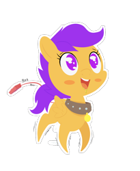 Size: 885x1080 | Tagged: explicit, artist:happy harvey, scootaloo, alternate version, ambiguous insertion, blush sticker, blushing, choker, collar, colored pupils, cute, cute porn, cutealoo, drool, female, filly, foal, foalcon, g4, heart, heart eyes, imported from derpibooru, insertion, looking up, name tag, open mouth, open smile, pegasus, pet play, pet tag, phone drawing, pony, raised tail, sex toy, shaking, simple background, slave, smiling, solo, solo female, studded choker, tail, transparent background, trembling, vaginal secretions, vibrator, wingding eyes