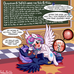 Size: 2500x2500 | Tagged: explicit, artist:anibaruthecat, princess celestia, princess flurry heart, princess luna, oc, oc:prince nova sparkle, alicorn, alicorn oc, an egg being attacked by sperm, bedroom eyes, blushing, brother, brother and sister, canon x oc, chalkboard, classroom, colt, colt on filly, commission, cousin incest, cousins, cowgirl position, creampie, crown, cum, cum in uterus, cum on body, detention, dialogue, egg cell, eyebrows, eyelashes, family, female, filly, foal, foalcon, g4, half-brother, half-cousins, half-siblings, half-sister, high res, horn, human vulva on pony, imported from derpibooru, impregnation, incest, indoors, jewelry, male, mare, name, nostrils, novaheart, nudity, offspring, open mouth, ovaries, parent:shining armor, parent:twilight sparkle, parents:shining sparkle, penetration, penis, pony, prince, princess, princess celestia's school for gifted unicorns, product of incest, product of incest having incest, regalia, royal sisters, royalty, sex, sex education, shakespearicles, shipping, siblings, signature, sister, sisters, speech bubble, spermatozoon, spread wings, story included, straight, tail, talking, text, this will end in pregnancy, uterus, vaginal, wall of tags, wall of text, wingboner, wings, x-ray