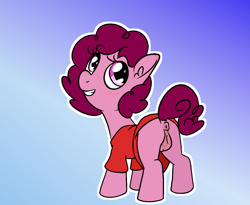 Size: 1317x1080 | Tagged: explicit, artist:happy harvey, oc, age regression, anus, butt, clothes, dress, ear fluff, earth pony, female, filly, foal, foalcon, gradient background, imported from derpibooru, looking back, looking up, mother, nudity, oc only, phone drawing, plot, pony, presenting, presenting butt, raised tail, solo, solo female, tail, tail aside, vulva