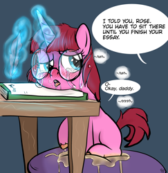 Size: 2400x2472 | Tagged: questionable, artist:ponykittenboi, oc, oc:rose petal, accident, accidental wetting, blushing, colored sketch, crying, derpibooru exclusive, desperation, dialogue, drool, embarrassed, female, fetish, filly, foal, foalcon, glasses, high res, humiliation, imported from derpibooru, incontinence, ink, magic, need to pee, oc only, omorashi, open mouth, pee on legs, pissing, pony, potty emergency, potty failure, potty time, quill, screencap reference, sketch, solo, solo female, squishy cheeks, tongue out, unicorn, urine, watersports, wetting