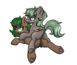 Size: 2600x2200 | Tagged: explicit, artist:dumbwoofer, oc, oc:forest air, oc:pine shine, anatomically correct, anus, bedroom eyes, blank flank, butt, crotchboobs, dark genitals, dock, duo, embrace, female, filly, foal, foalcon, heart, high res, hoof heart, imported from derpibooru, incest, looking at each other, looking at someone, mane dye, mare, mother and child, mother and daughter, nudity, oc only, pegasus, plot, ponut, pony, presenting, raised tail, simple background, smiling, tail, teats, transparent background, underhoof, unicorn, vulva