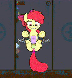 Size: 584x636 | Tagged: explicit, artist:dailevy, apple bloom, ahegao, animated, anus, apple bloom's bow, blushing, bondage, bow, butt, buttplug, cum, dock, earth pony, egg vibrator, fleshlight, foal, foalcon, futa, futa apple bloom, futa filly, g4, game, gif, hair bow, herm, imported from derpibooru, insertion, intersex, lip bite, looking down, lying down, nudity, open mouth, orgasm, penetrable sex toy, penis, penis milking, plot, pony, restrained, secret horse files, sex, sex toy, solo, solo female, squirting, tail, tongue out, vaginal insertion, vaginal plug, vaginal secretions, vibrator, vulva
