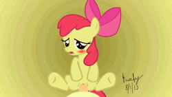 Size: 1920x1080 | Tagged: explicit, artist:ruxify, apple bloom, animated, blushing, butt, earth pony, female, filly, foal, foalcon, g4, gif, imported from derpibooru, missionary position, nudity, penis, plot, pony, sex, show accurate, show accurate porn, vulva