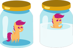 Size: 1164x759 | Tagged: questionable, artist:sollace, scootaloo, .svg available, derpibooru exclusive, drinking, drinking straw, emoji, every day we stray further from god's light, female, filly, foal, foalcon, g4, imported from derpibooru, jar, lewd container meme, milk, pegasus, pointy ponies, pony, simple background, svg, transparent background, trapped in jar, vector