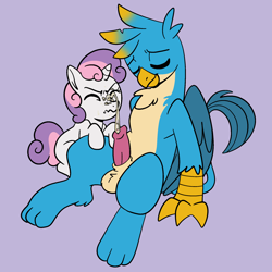 Size: 2000x2000 | Tagged: explicit, artist:vodkamewtwoni, sweetie belle, alternate version, balls, commission, duo, eyes closed, female, fetish, filly, foal, foalcon, g4, gallus, griffon, high res, imported from derpibooru, male, nudity, penis, pissing, pony, sheath, ship:gallbelle, shipping, straight, unicorn, urine, watersports