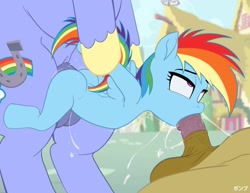 Size: 1638x1266 | Tagged: explicit, artist:ponpu, rainbow dash, age difference, alternate version, ambiguous penetration, balls, bipedal, bipedal leaning, blowjob, bow hothoof, butt, faceless male, father and child, father and daughter, female, filly, filly rainbow dash, foal, foalcon, g4, group sex, imported from derpibooru, incest, infidelity, leaning, lidded eyes, male, nudity, offscreen character, oral, pegasus, penetration, penis, plot, pony, prison guard position, raincest, reverse suspended congress, sex, sexy, ship:bowdash, shipping, show accurate, show accurate porn, size difference, spitroast, stallion, stallion on filly, straight, stupid sexy rainbow dash, threesome, unshorn fetlocks, younger