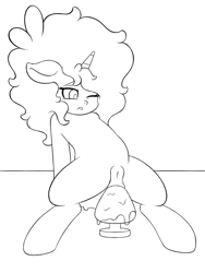 Size: 1800x2400 | Tagged: explicit, artist:vanifl, oc, oc:vanilla flavor, anal insertion, buttplug, clitoris, dildo, dildo sitting, female, filly, foal, foalcon, imported from derpibooru, insertion, masturbation, nudity, oc only, pony, sex toy, solo, solo female, tail, unicorn, vulva