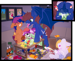 Size: 2500x2023 | Tagged: explicit, artist:sherathoz, oc, oc:solar comet, oc:warly, oc:watermelon success, age difference, alternate version, bat pony, blowjob, close-up, commission, creampie, crossdressing, cum, cum in mouth, cum on body, cum on hair, cum on legs, cum pool, disguised changedling, doggy style, double penetration, drunk, excessive cum, eyelashes, female, feminine stallion, filly, foal, foalcon, from behind, fucked senseless, group sex, hands free, heart, high res, imported from derpibooru, larger male, male, multiple penetration, nudity, oc x oc x oc, on table, oral, orgasm, penetration, penis, pony, pony oc, pony on pony action, sex, simultaneous orgasm, size difference, smaller female, smaller male, spread legs, spreading, squirting, stallion, stallion on filly, straight, threesome, tongue out, trap, vaginal, vaginal creampie, vaginal orgasm, vaginal secretions