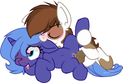 Size: 1500x1010 | Tagged: explicit, artist:sherathoz, princess luna, series:naughty sandmare, alicorn, balls, belly button, biting, blushing, blushing profusely, colt, colt on filly, commission, ear bite, earth pony, female, filly, filly luna, foal, foalcon, g4, heart, heart eyes, imported from derpibooru, lying down, male, nudity, on side, one eye closed, penetration, penis, pipsqueak, pony, sex, ship:lunapip, shipping, simple background, straight, transparent background, vaginal, vaginal secretions, vulva, wingding eyes, woona, younger