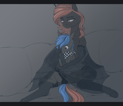 Size: 2950x2550 | Tagged: explicit, artist:stray prey, oc, oc:flare, oc:lucent, age difference, bandana, bat pony, batjob, clothes, colt, female, foal, foalcon, high res, imported from derpibooru, incest, larger female, legwear, male, mare, mare on colt, mother and child, mother and son, mottled genitals, nudity, oc only, penis, pony, size difference, smaller male, socks, stockings, straight, straight shota, thigh highs, wingjob, wings