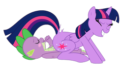 Size: 1371x772 | Tagged: explicit, spike, twilight sparkle, alicorn, dragon, female, foalcon, g4, imported from derpibooru, male, mare, pony, reverse cowgirl, sex, ship:twispike, shipping, simple background, straight, transparent background, vaginal secretions