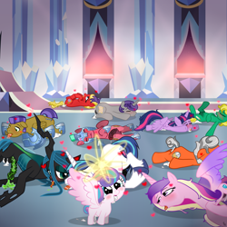 Size: 3000x3000 | Tagged: explicit, artist:ponykittenboi, princess flurry heart, queen chrysalis, shining armor, twilight sparkle, oc, aftersex, alicorn, anus, armor, babycon, both cutie marks, changeling, changeling egg, creampie, creepy alien facehugger dick, crotchboobs, crystal guard, crystal guard armor, crystal pony, cum, derpibooru exclusive, earth pony, excessive cum, foal, foalcon, futa, futa queen chrysalis, g4, group sex, high res, horsecock, implied anal, implied blowjob, implied gay, implied incest, implied oral, implied sex, implied straight, implied vaginal, imported from derpibooru, intersex, leaking cum, lust magic, lying down, magic, missing accessory, nipples, nudity, on back, orgy, ovipositor, pegasus, penis, ponut, pony, princess cadance, prone, show accurate, show accurate porn, tongue out, unicorn, unnamed oc, wat