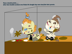 Size: 2160x1620 | Tagged: explicit, grimdark, grotesque, abuse, artist needed, babycon, blood, body writing, bruised, child abuse, collar, colt, cum, cum on body, duo, duo male and female, female, femsub, fetish, filly, foal, foalcon, g4, genital mutilation, genital torture, gore, guro, implied death, implied pinkie pie, implied rape, imported from derpibooru, male, malesub, masochism, masochist, mutilation, nail, noodle incident, nudity, offscreen character, op is a duck, op is a twisted fuck, op is on drugs, op is trying to start shit, op is trying to start shit so badly that it's kinda funny, pegasus, penis, pony, poop, pound cake, poundabuse, pumpkin cake, pumpkinbuse, scar, scat, stockholm syndrome, submissive, tongue out, unicorn, urine, vulgar, why, wtf