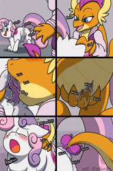 Size: 845x1280 | Tagged: explicit, artist:caluriri, sweetie belle, anal, analingus, analingus on female, anus, butt, butt shake, comic, dialogue, dragon, dragon on pony action, dragoness, english, female, female on female analingus, femdom, femsub, fingering, foalcon, g4, imported from derpibooru, interspecies, lesbian, masturbation, moaning, moaning in pleasure, nudity, oral, penetration, penis, plot, pony, prehensile tail, sex, shipping, smolder, smolderbelle, submissive, tail, tail penetration, tailjob, unicorn, vaginal fingering, vulva
