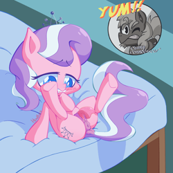 Size: 2000x2000 | Tagged: explicit, artist:headhazed, diamond tiara, oc, oc:jack of trades, anus, butt, cunnilingus, disembodied tongue, dock, drool, earth pony, female, filly, foal, foalcon, g4, high res, imported from derpibooru, male, nudity, oral, plot, pony, sex, straight, tail, vagina, vulva