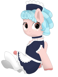 Size: 1826x2436 | Tagged: explicit, artist:mrkm, clothes, cozy glow, derpibooru exclusive, foal, foalcon, futa, futa cozy glow, futa filly, g4, high res, imported from derpibooru, intersex, looking at you, maid, nudity, pegasus, penis, pony, simple background, sitting, smiling, smiling at you, socks, solo, solo futa, transparent background, uwu