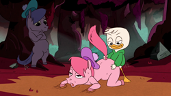 Size: 920x518 | Tagged: explicit, artist:vylfgor, anthro, barely pony related, bird, bramble (ducktales), briar (ducktales), butt, doggy style, duck, duckling, ducktales, ducktales 2017, female, foalcon, from behind, imported from derpibooru, interspecies, kelpie, louie duck, male, penetration, plot, sex, straight, vaginal, watching