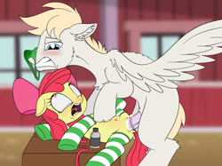 Size: 3470x2590 | Tagged: explicit, artist:high-horse, apple bloom, oc, abdominal bulge, age difference, ahegao, big dom small sub, blank flank, bow, clothes, collar, consensual, crying, cum, earth pony, female, fetish, filly, foal, foalcon, g4, high res, imported from derpibooru, leash, legwear, lube, male, missing cutie mark, nudity, olfactophilia, open mouth, orgasm, panties, pegasus, pegasus oc, penetration, penis, pet play, pony, sex, sniffing, socks, stallion, stallion on filly, stockings, straight, striped socks, thigh highs, tongue out, underwear, vagina, vaginal, vaginal secretions