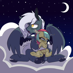 Size: 7680x7680 | Tagged: explicit, artist:niggerdrawfag, oc, oc:tempest streamrider, age difference, balls, barley barrel, big dom small sub, blushing, clitoris, cloud, commission, crotchboobs, female, filly, foal, foalcon, g4, hooves, horsecock, imported from derpibooru, male, moon, night, nipples, nudity, pegasus, penetration, penis, pony, sex, size difference, stallion, stallion on filly, straight, teats, vaginal, vaginal secretions, vulva, wings