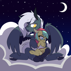 Size: 7680x7680 | Tagged: explicit, artist:niggerdrawfag, oc, oc:tempest streamrider, age difference, balls, barley barrel, big dom small sub, blushing, clitoris, cloud, commission, crotchboobs, female, filly, foal, foalcon, g4, hooves, horsecock, imported from derpibooru, male, moon, night, nipples, nudity, pegasus, penis, pony, rubbing, size difference, stallion, stallion on filly, straight, vulva, wings