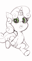 Size: 1080x2077 | Tagged: explicit, artist:howl echoes, sweetie belle, anus, crotchboobs, delicious flat crotch, female, filly, foal, foalcon, g4, hooves, horn, imported from derpibooru, nipples, nudity, open mouth, ponut, pony, sketch, solo, solo female, teats, unicorn, vulva