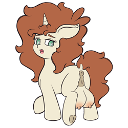 Size: 1500x1500 | Tagged: explicit, artist:vanifl, oc, oc:vanilla flavor, anatomically correct, anus, big crotchboobs, brown mane, brown tail, butt, clitoris, crotchboobs, dock, female, filly, foal, foalcon, full body, hooves, horn, imported from derpibooru, looking back, nipples, nudity, oc only, open mouth, plot, ponut, pony, simple background, solo, solo female, tail, tail aside, underhoof, unicorn, unicorn oc, vulva, white background