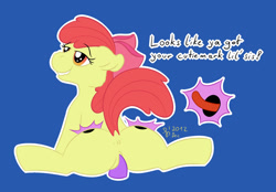 Size: 1400x973 | Tagged: explicit, artist:sengrisane, apple bloom, anus, both cutie marks, colored, cutie mark, dildo, earth pony, female, filly, foal, foalcon, g4, imported from derpibooru, nudity, pony, sex toy, vulva