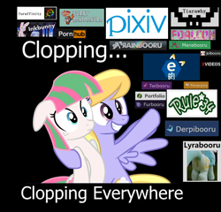 Size: 1173x1125 | Tagged: questionable, artist:cozy cloud, oc, blossomforth, caption, cloaca, clopping, cloud kicker, derpibooru, derpibooru exclusive, e621, edit, foalcon, furaffinity, furbooru, furrydakimakura, g4, genital slit, genitals, image macro, implied masturbation, imported from derpibooru, inkbunny, joibooru, lyra heartstrings, lyra plushie, lyrabooru, manebooru, meme, meta, pegasus, pixiv, plothole plush lyra, plushie, ponerpics, pony, pornhub, portfolio, rainbooru, rule 34, text, tiarawhy, twibooru, x x everywhere, xvideos