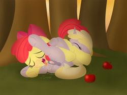 Size: 3200x2400 | Tagged: explicit, artist:dtcx97, apple bloom, 69 position, anatomically correct, anus, apple, apple bloom's bow, bow, butt, clitoris, cunnilingus, dark genitals, dinky hooves, dock, duo, duo female, earth pony, eyes closed, female, filly, filly on filly, foal, foalcon, food, g4, grass, hair bow, happy sex, high res, horn, imported from derpibooru, lesbian, lying down, nudity, oral, outdoor sex, outdoors, plot, ponut, pony, sex, ship:dinkybloom, shipping, tail, tongue out, underhoof, unicorn, vaginal secretions, vulva