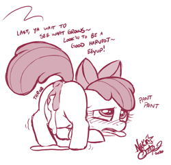 Size: 745x717 | Tagged: explicit, artist:nekostar, apple bloom, aftersex, ahegao, anus, applecest, bloom butt, blushing, brother and sister, butt, creampie, cum, cum belly, cum inflation, dialogue, dripping, dripping cum, earth pony, estrus, female, filly, foal, foalcon, g4, implied big macintosh, imported from derpibooru, incest, inflation, male, monochrome, nudity, offscreen character, open mouth, panting, part of a series, part of a set, plot, ponut, pony, ship:macbloom, shipping, shivering, siblings, simple background, straight, sweat, sweatdrops, this will end in pregnancy, throb, tongue out, vaginal creampie, vulva, white background
