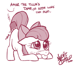 Size: 614x550 | Tagged: explicit, artist:nekostar, apple bloom, applecest, ass up, big macintosh, blushing, brother and sister, dialogue, disembodied penis, earth pony, estrus, face down ass up, female, filly, floppy ears, foal, foalcon, from behind, g4, gritted teeth, horsecock, imported from derpibooru, incest, male, monochrome, nudity, offscreen character, onomatopoeia, part of a series, part of a set, penetration, penis, pony, sex, ship:macbloom, shipping, siblings, straight, throb, tongue out, vaginal, vaginal secretions