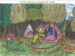 Size: 2002x1499 | Tagged: explicit, grotesque, artist:vovi, spike, twilight sparkle, oc, oc:plum virgin sentry, oc:void virgin sparkles, anus, bone, colt, colt prey, crying, czech, death, digestion, dirty anus, dock, female, fetish, filly, filly prey, foal, foalcon, g4, implied death, imported from derpibooru, male, male prey, mare, mare prey, nudity, penis, ponut, pony, poop, pooping, scat, screaming, siblings, skeleton, skull, smelly, swallowing, tail, unicorn, vore, vulva