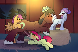 Size: 3000x2000 | Tagged: explicit, artist:cornelia_nelson, apple bloom, scootaloo, sweetie belle, age difference, analingus, analingus on male, barn, barn sex, big dom small sub, blowjob, blowjob and analingus, blowjob and analingus on male (female/male/female), blushing, cmc foursome, cum, cumming, cunnilingus, cutie mark crusaders, earth pony, female, female on male, female on male analingus, fffm foursome, filly, foal, foalcon, foursome, g4, group sex, high res, imported from derpibooru, male, nudity, oral, orgasm, pegasus, penis, pony, sex, shipping, size difference, stallion, stallion on filly, straight, trouble shoes, unicorn, unshorn fetlocks
