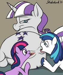 Size: 624x738 | Tagged: explicit, artist:strebiskunk, shining armor, twilight sparkle, age difference, analingus, analingus on female, anus, bisexual, bisexual female, both cutie marks, butt, colt, colt on mare, cunnilingus, doubleingus, female, filly, filly on mare, foal, foalcon, g4, genitals, group sex, imported from derpibooru, incest, infidelity, lesbian, male, mare, mother and child, mother and daughter, mother and son, nudity, oral, plot, pony, sex, ship:shiningvelvet, ship:velvet sparkle, shipping, simple background, straight, straight shota, threesome, twicest, twilight velvet, unicorn, vagina, vulva, younger, younger female, younger male