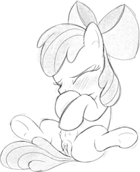 Size: 1070x1310 | Tagged: explicit, artist:dtcx97, apple bloom, adorasexy, anatomically correct, blushing, clitoris, crotchboobs, cute, earth pony, estrus, eyes closed, female, filly, foal, foalcon, g4, imported from derpibooru, monochrome, nipples, nudity, pony, sexy, sketch, solo, solo female, teats, vaginal secretions, vulva, vulvar winking