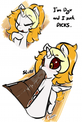 Size: 2032x3000 | Tagged: explicit, artist:nottrevbe, oc, oc:dyx, alicorn, alicorn oc, animated, blowjob, blushing, comic, deepthroat, dialogue, disembodied penis, drool, female, filly, foal, foalcon, gif, glazed dick, high res, horn, horsecock, imported from derpibooru, introduction, nudity, oc only, oral, penis, pony, sex, spread wings, wingboner, wings