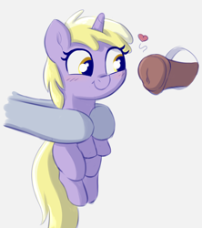 Size: 1248x1404 | Tagged: explicit, artist:heretichesh, bad parenting, derpy hooves, dinky hooves, eyes on the prize, female, filly, filly on stallion, floating heart, foal, foalcon, g4, glory hole, heart, horsecock, imported from derpibooru, male, mother and child, mother and daughter, nudity, penis, pony, reacting to nudity, smiling, stallion, unicorn