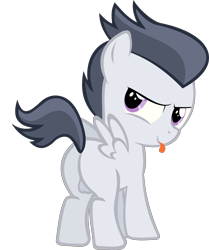Size: 3124x3733 | Tagged: questionable, artist:anonymous, balls, butt, colt, foal, foalcon, g4, high res, imported from derpibooru, kiss my ass, looking back, male, nudity, pegasus, plot, pony, rumble, show accurate, show accurate porn, simple background, solo, solo male, stupid sexy rumble, tongue out, transparent background, vector