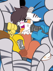 Size: 1900x2533 | Tagged: explicit, artist:succubi samus, oc, oc:desorde, ahegao, anal, bed, commission, cute, draconequus, fanfic art, foalcon, gangbang, gay, group sex, happy gangbang, happy sex, horsecock, imported from derpibooru, licking, licking cock, male, nudity, offscreen character, open mouth, oral, orgy, penetration, penis, sex, show accurate, show accurate porn, size difference, super gay, tongue out, zebra