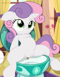 Size: 2550x3300 | Tagged: explicit, artist:tricksta, sweetie belle, belly, female, fetish, filly, foal, foalcon, g4, high res, human vulva on pony, imported from derpibooru, imported from twibooru, monochrome, nudity, part of a set, peeing from crotch, pissing, pony, poop, pooping, potty time, scat, semi-anthro, show accurate, show accurate porn, sitting, sitting on toilet, solo, solo female, spread legs, spreading, toilet, turtleheading, underage, unicorn, urine, vulva, watersports