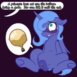 Size: 2000x2000 | Tagged: explicit, artist:vodkamewtwoni, princess luna, alicorn, bladder, bladder bulge, blushing, clitoris, desperation, dialogue, female, fetish, filly, filly luna, floppy ears, foal, foalcon, frog (hoof), full bladder, g4, gritted teeth, high res, imported from derpibooru, looking up, need to pee, nudity, omorashi, plug, pony, potty emergency, potty time, s1 luna, solo, solo female, spread legs, spreading, sweat, sweatdrops, underhoof, urine, vulva, vulvar winking, woona, younger