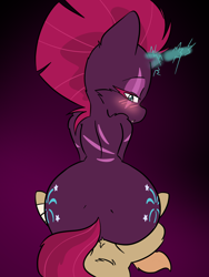 Size: 1536x2048 | Tagged: explicit, artist:steelsoul, tempest shadow, oc, oc:himmel, age difference, ambiguous penetration, both cutie marks, butt, canon x oc, colt, earth pony, earth pony oc, female, foal, foalcon, g4, imported from derpibooru, looking back, male, mare, mare on colt, plot, pony, reverse cowgirl, scar, sitting, straight, straight shota, unicorn