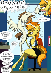 Size: 2480x3507 | Tagged: explicit, artist:greeneyedmistress, age difference, blowjob, clothed female nude male, clothes, colt, colt on mare, comic, cum, cum in mouth, deepthroat, featherfire, featherweight, female, femsub, foal, foalcon, g4, high res, imported from derpibooru, internal cumshot, makeup, male, maledom, mare, nudity, oral, oral penetration, pegasus, penis, pony, reverse foalcon, sex, shipping, spitfire, spread wings, straight, straight shota, submissive, text, wingboner, wings, x-ray