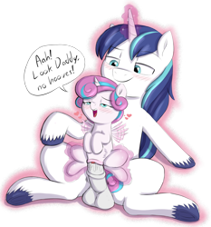 Size: 2800x3000 | Tagged: explicit, artist:heretichesh, princess flurry heart, shining armor, abdominal bulge, age difference, alicorn, balls, big dom small sub, blushing, dialogue, father and child, father and daughter, female, filly, flapping wings, floating heart, foal, foalcon, frog (hoof), front view, g4, heart, high res, imported from derpibooru, incest, infidelity, infidelity armor, magic, magic aura, male, no hooves, nudity, penetration, penis, pony, sex, ship:flurryarmor, shipping, simple background, stallion, stallion on filly, straight, text, transparent background, underhoof, unicorn, vaginal, wings