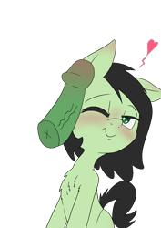 Size: 1000x1414 | Tagged: explicit, artist:happy harvey, oc, oc:anon, oc:filly anon, bedroom eyes, blushing, butt blush, chest fluff, colored pupils, disembodied penis, ear blush, earth pony, female, filly, floppy ears, foal, foalcon, heart, human, imminent sex, imported from derpibooru, male, nudity, oc only, offscreen character, penis, penis on face, phone drawing, raised tail, simple background, straight, tail, transparent background